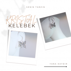 Kristal Kelebek Küpe